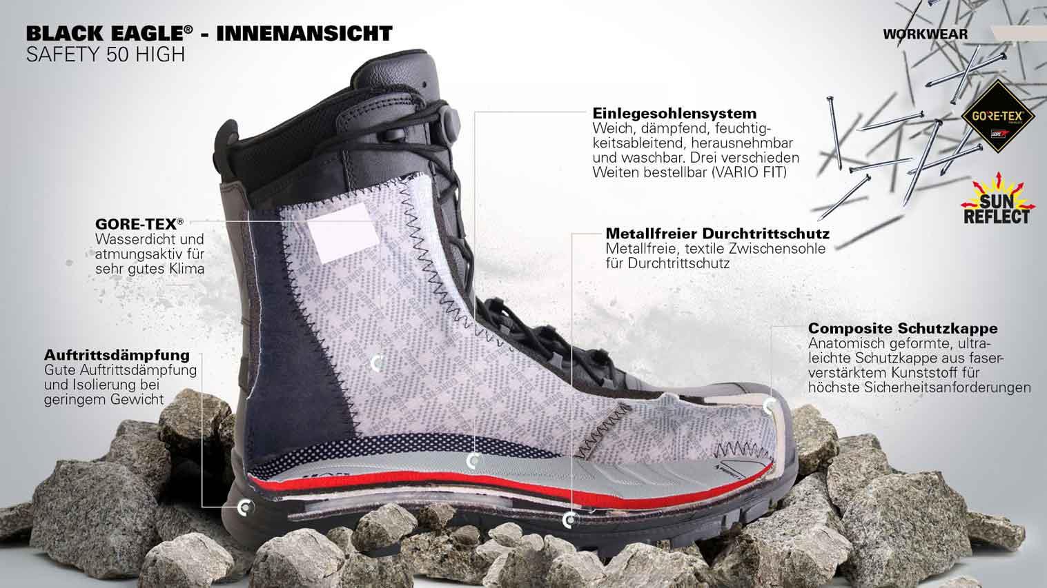 HAIX BLACK EAGLE Safety 50 high, Größe UK 11.0 / EU 46