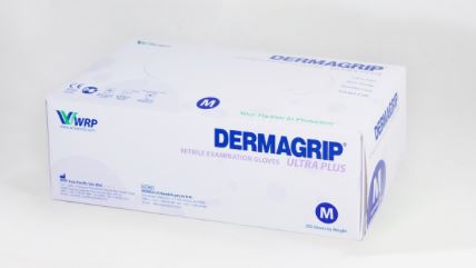Einmalhandschuhe Dermagrip Ultra Plus, nitril, puderfrei, blau, Größe M, 200 Stück