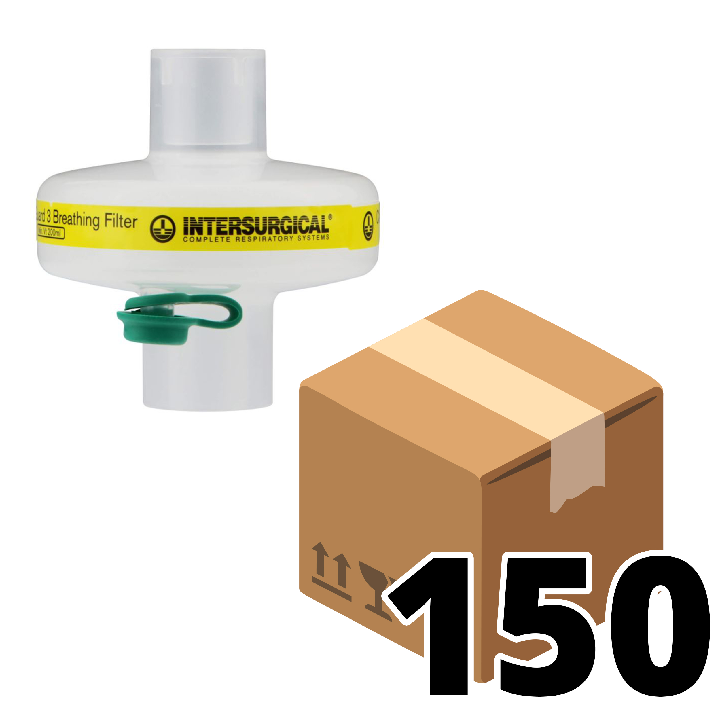 Bakterien/Virenfilter mit Luer Port, Clear-Guard™ 3 Intersurgical®, Karton á 150 Stück