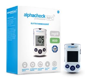 Blutzuckermessgerät alphacheck professional NFC eco, mg/dl, weiß