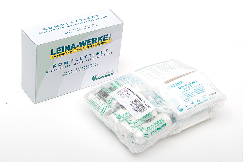 Nachfüllset/Füllung nach DIN 13157 für Erste-Hilfe-Kästen, LEINA-WERKE, in Folientasche