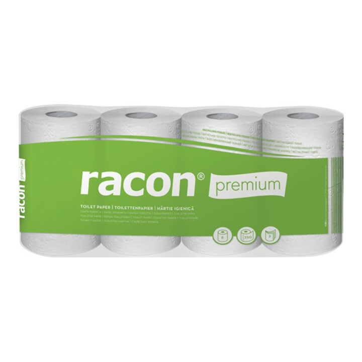 Toilettenpapier racon® Premium, 3-lagig, 7x 8 Rollen