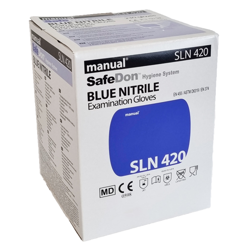 Einmalhandschuhe Manual SafeDon Blue Nitrile EG, puderfrei, Größe M, 250 Stück