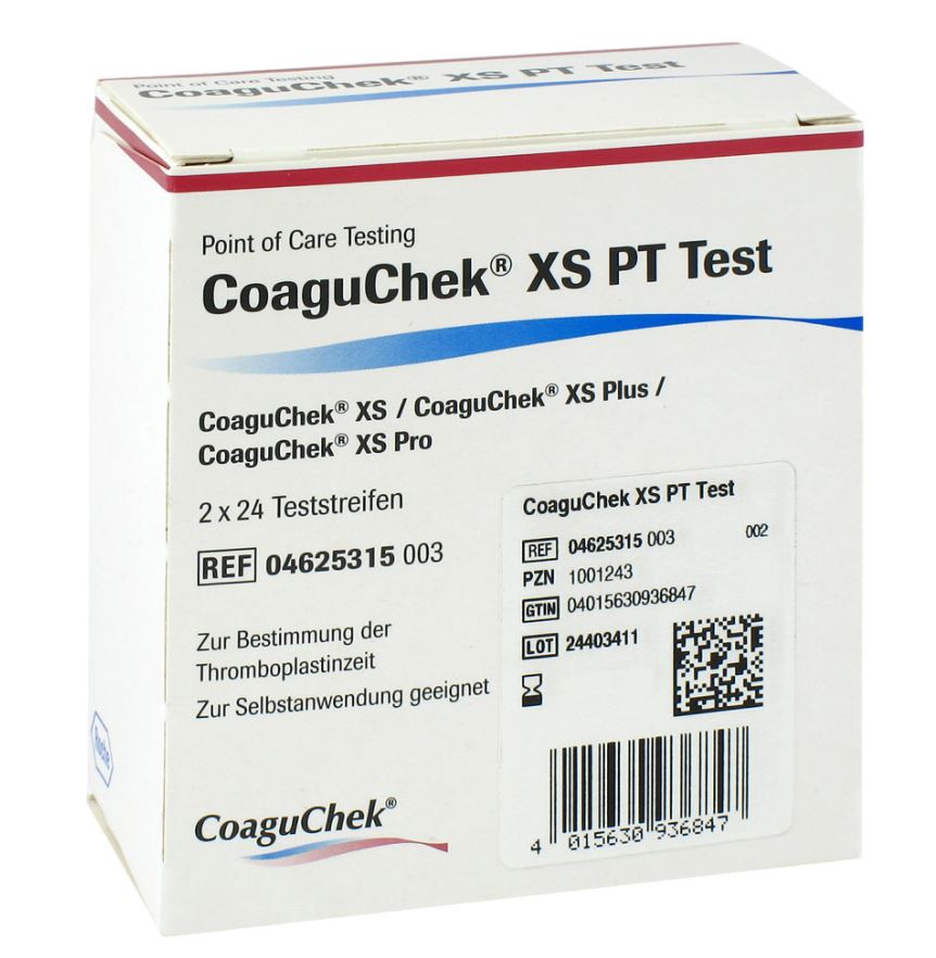 CoaguChek® XS PT Test Teststreifen, 2 x 24 Stück