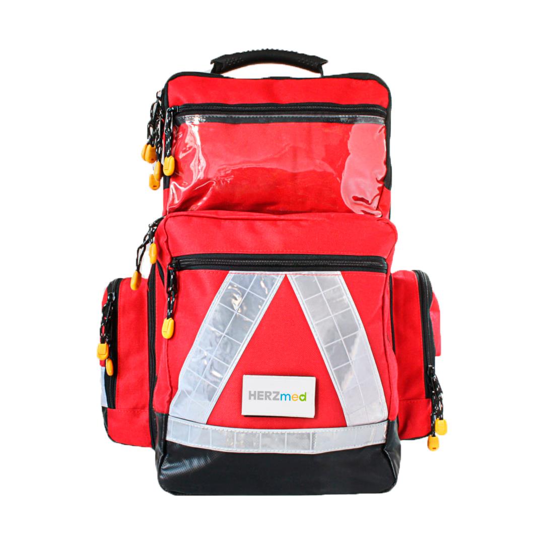 Notfallrucksack "HERZmed" Pro, inkl. Modultaschen, rot