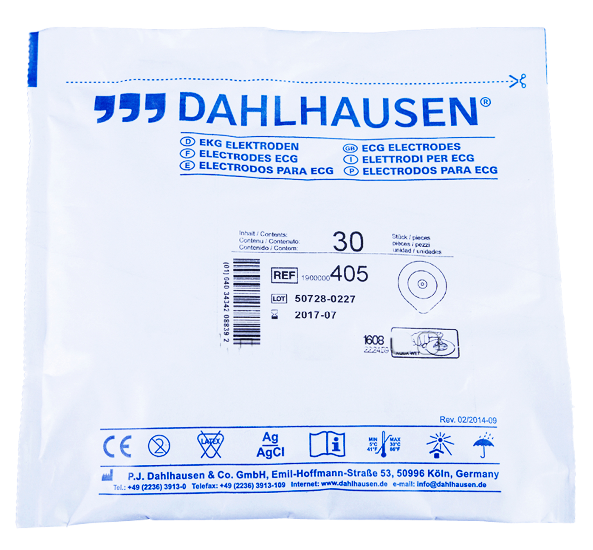 EKG-Elektroden Dahlhausen Typ 405, Beutel á 30 Stück
