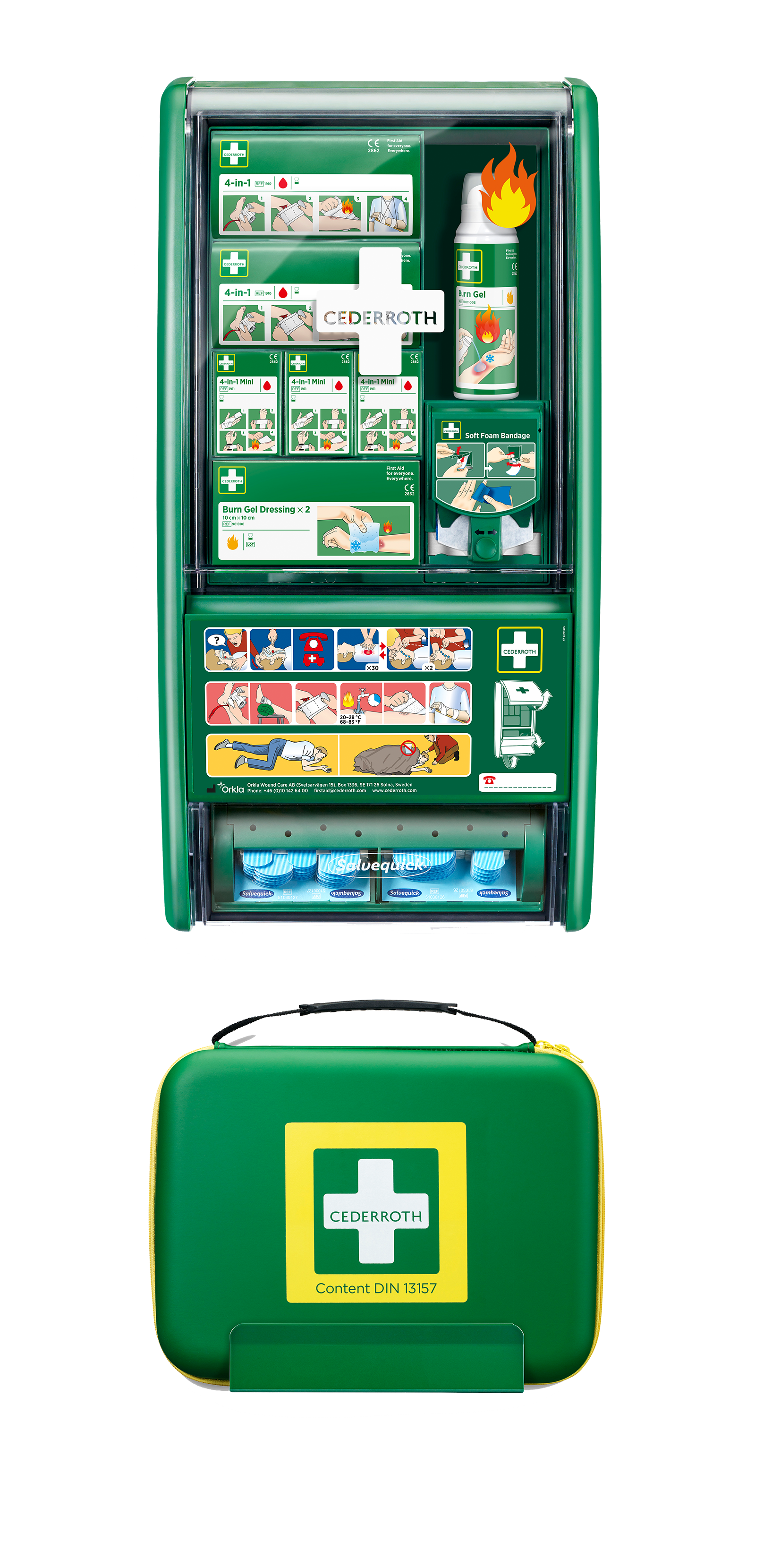 Erste-Hilfe-Station Cederroth First Aid & Burn Station Set DIN 13157