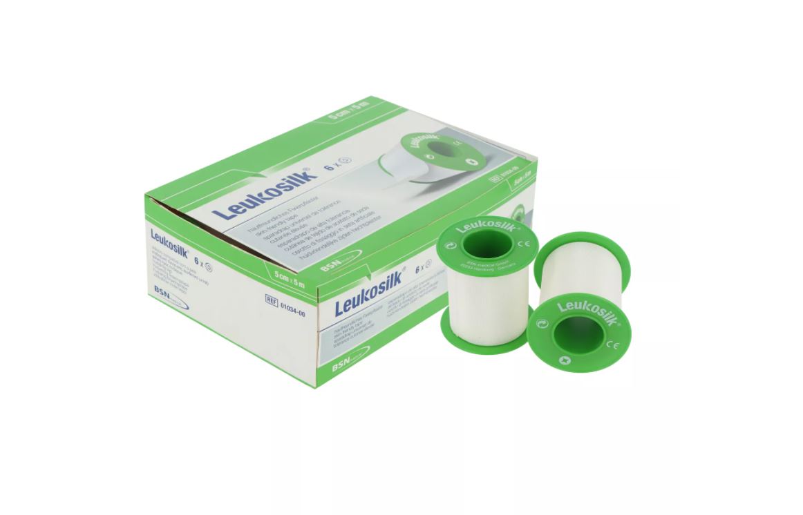 Fixierpflaster Leukosilk®, ohne Schutzring, 5 cm x 5 m, 6 Stück