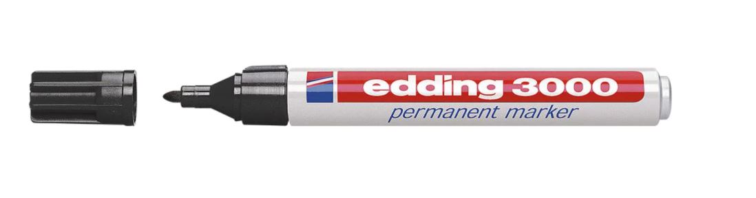 Permanentmarker Edding 3000, schwarz, Stück