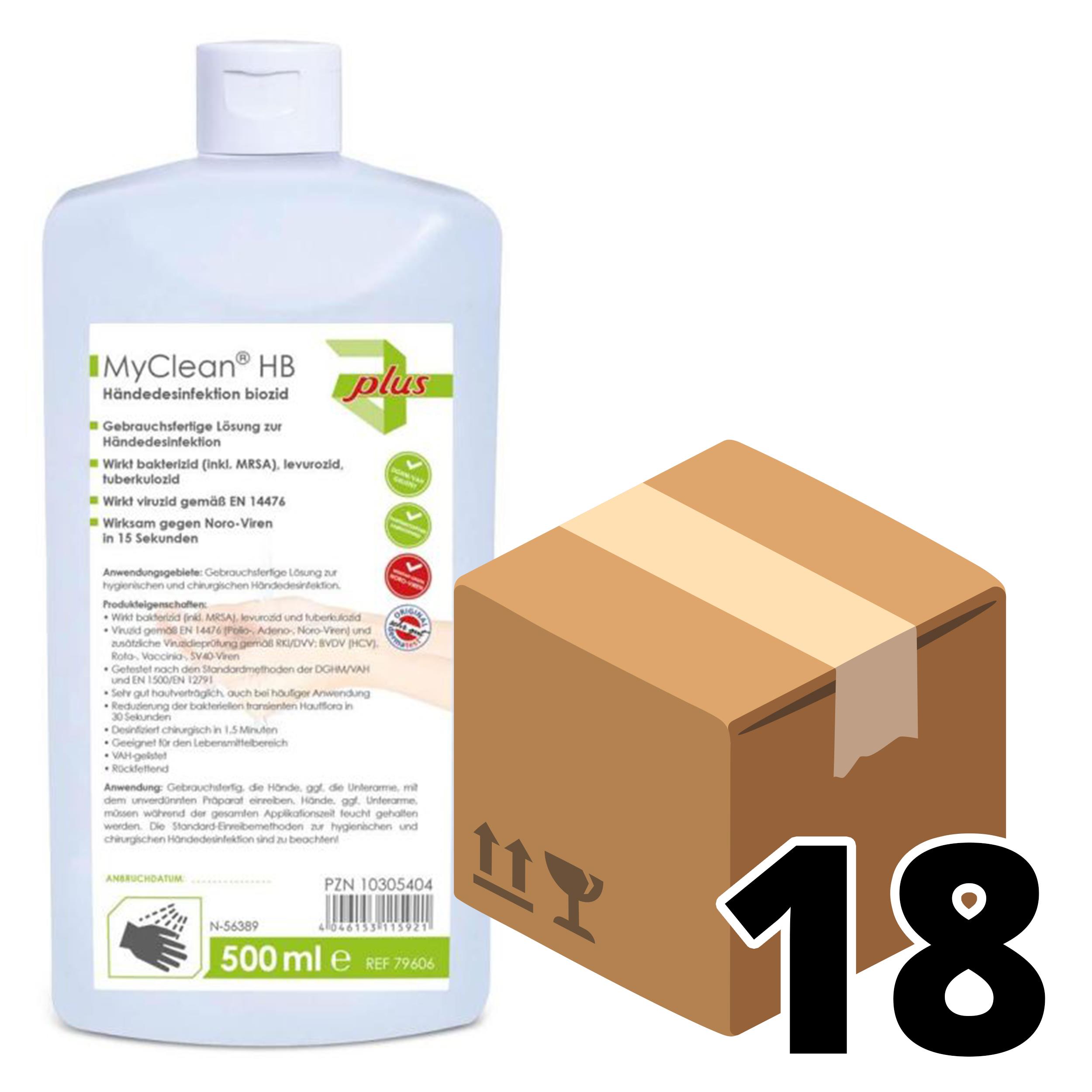 Desinfektionsmittel Hände, MyClean® HB, 500 ml, Karton à 18 Stück