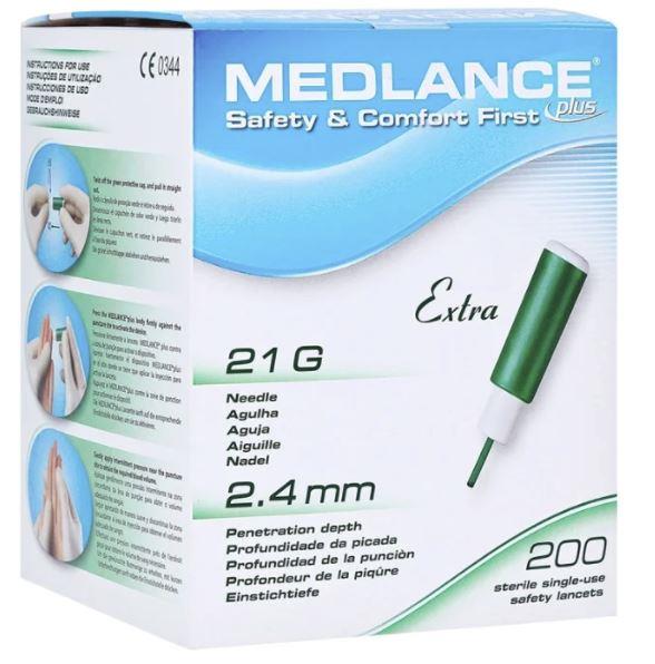 Sicherheitslanzette MEDLANCE plus Extra, 21G, grün, 200 Stück