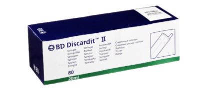 Einmalspritze BD Discardit II, 20 ml, Luer, 80 Stück