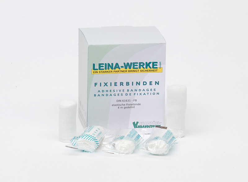 Fixierbinde elastisch, LEINA-WERKE, 10 cm x 4 m, gedehnt, einzeln