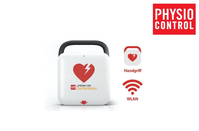 AED LIFEPAK® CR2, Halbautomat, mit W-LAN, Handgriff, kontinuierliche HLW, gebraucht
