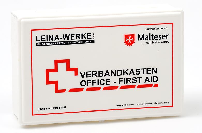Betriebsverbandkasten nach DIN 13157, Erste-Hilfe-Koffer Office-First Aid, ohne Wandhalterung, LEINA-WERKE, weiß