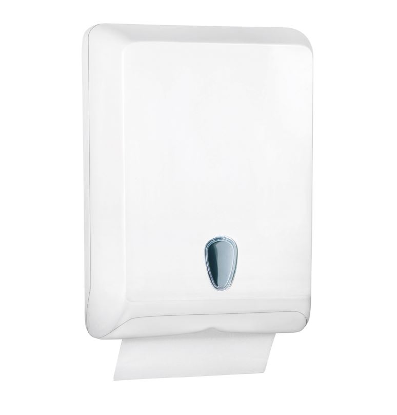 Falthandtuchspender racon® designo L, TEMCA, Kunststoff, weiß