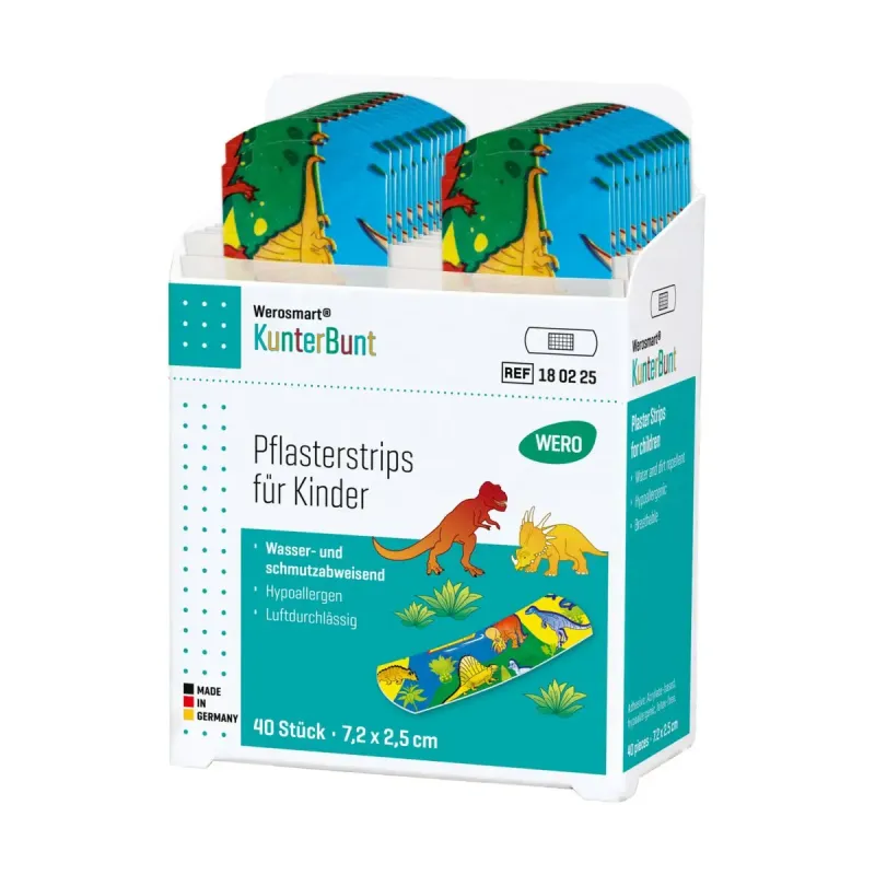 WERO Kinderpflasterstrips Refill Werosmart® 7,2 cm, Kunterbunt, 5x 40 Pflaster