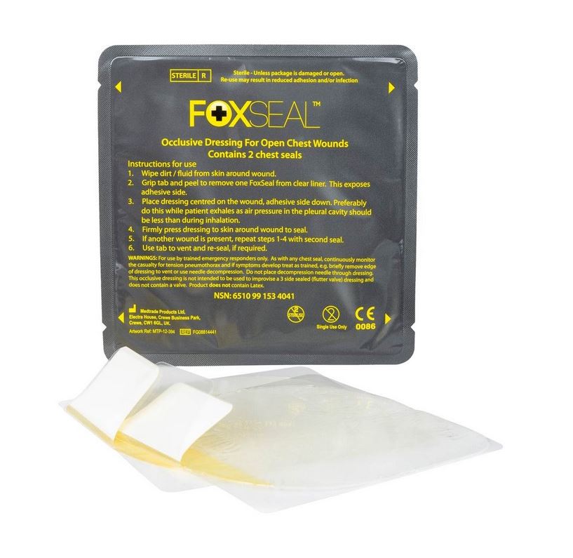 Thoraxpflaster ohne Ventil, FOXSeal, 2 Stück