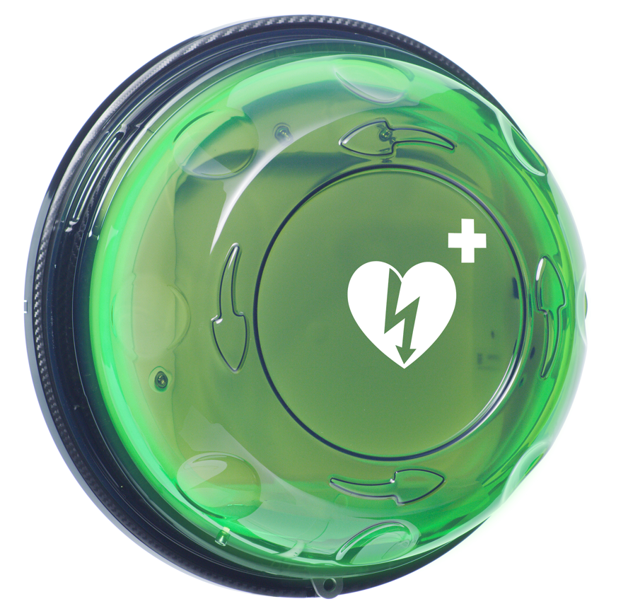 Rotaid AED-Wandschrank ROTAID 24/7 Heat, innen/außen, grün/transparent, mit Alarmfunktion