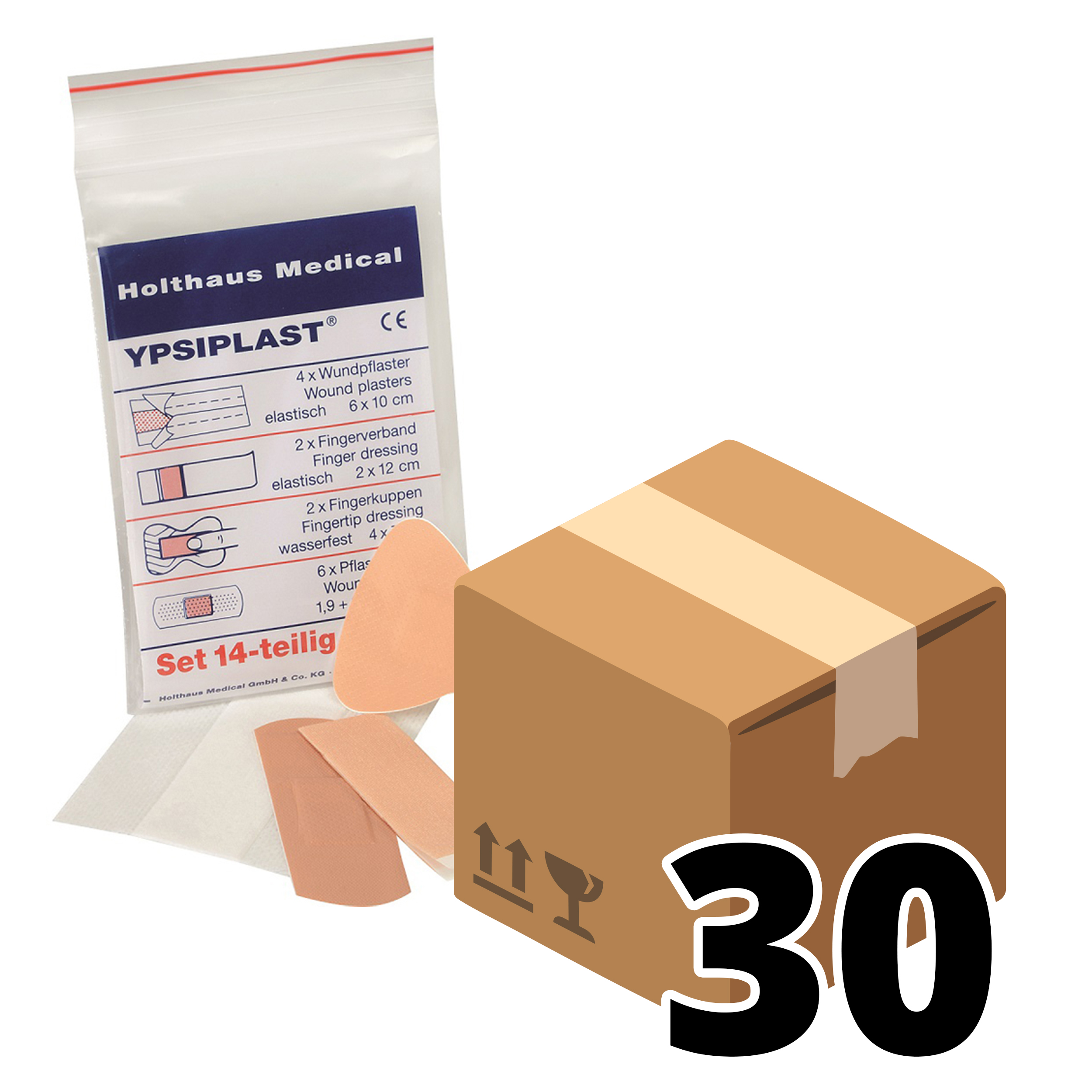 Pflasterset 14-teilig YPSIPLAST, Karton á 30 Stück
