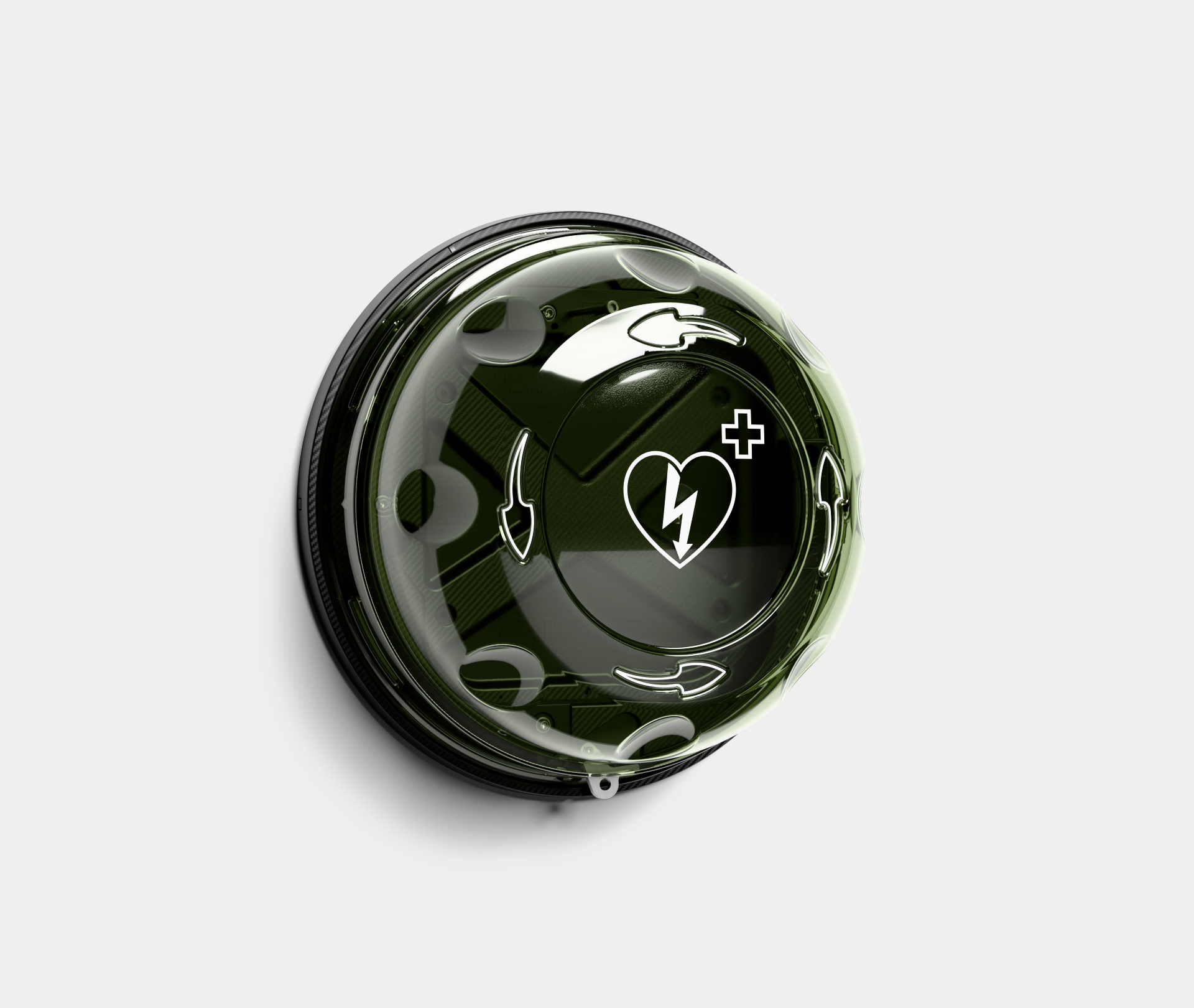 ROTAID AED-Wandschrank ROTAID Solid Plus, innen/außen, transparent/grün, mit Alarmfunktion, Neues Design